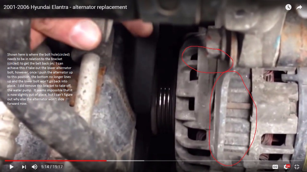 [FIXED] Hyundai Elantra Timing Belt Alternator Reinstallation Issue